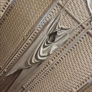 Cutout M drape front dress